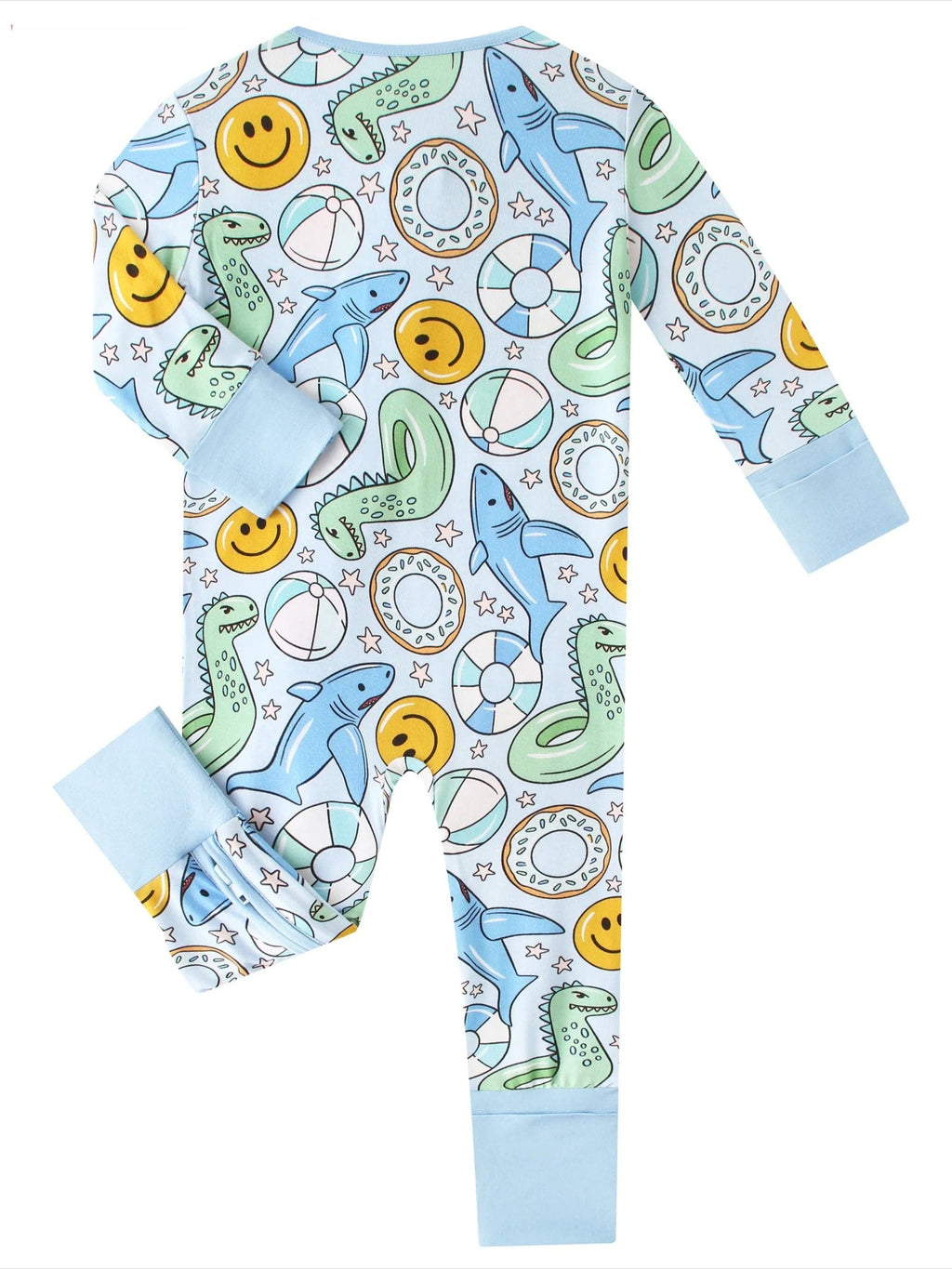Charlies Project Kids Posh TOT Pool Floats Bamboo Baby Convertible Zippy Romper — detail close-up
