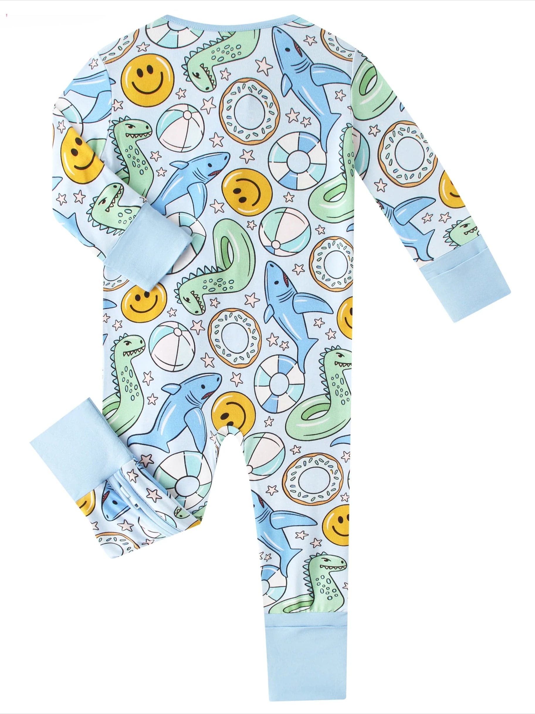 Charlies Project Kids Posh TOT Pool Floats Bamboo Baby Convertible Zippy Romper — detail close-up