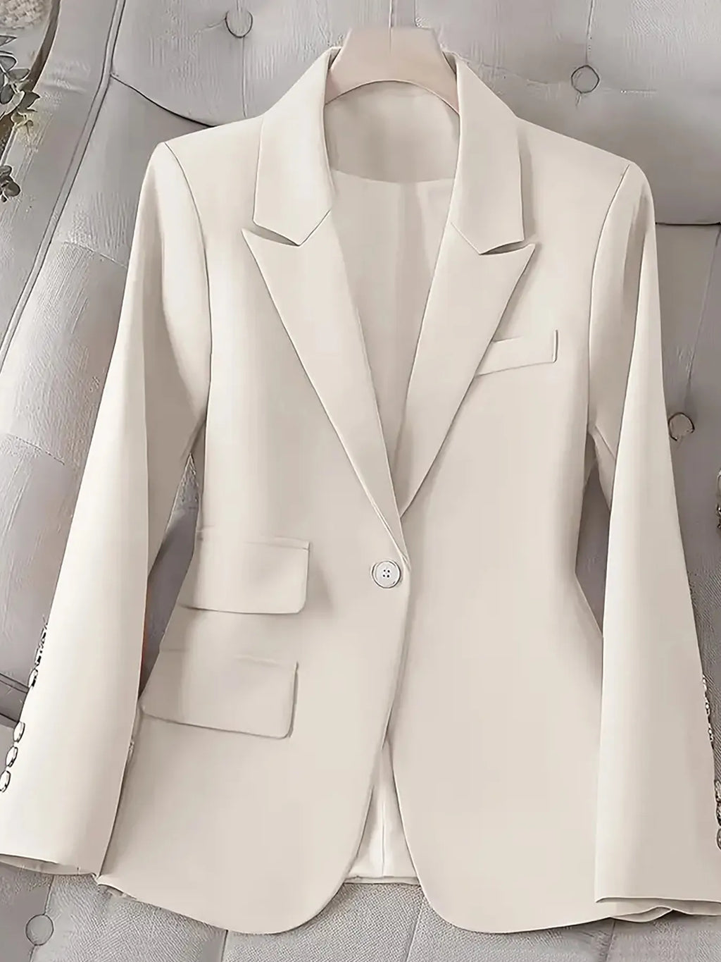 Single-Button Long Sleeve Blazer