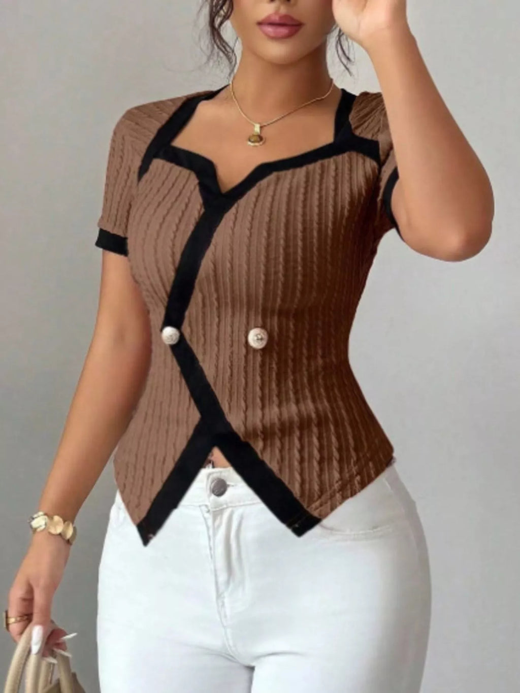Contrast Trim Short Sleeve T-Shirt