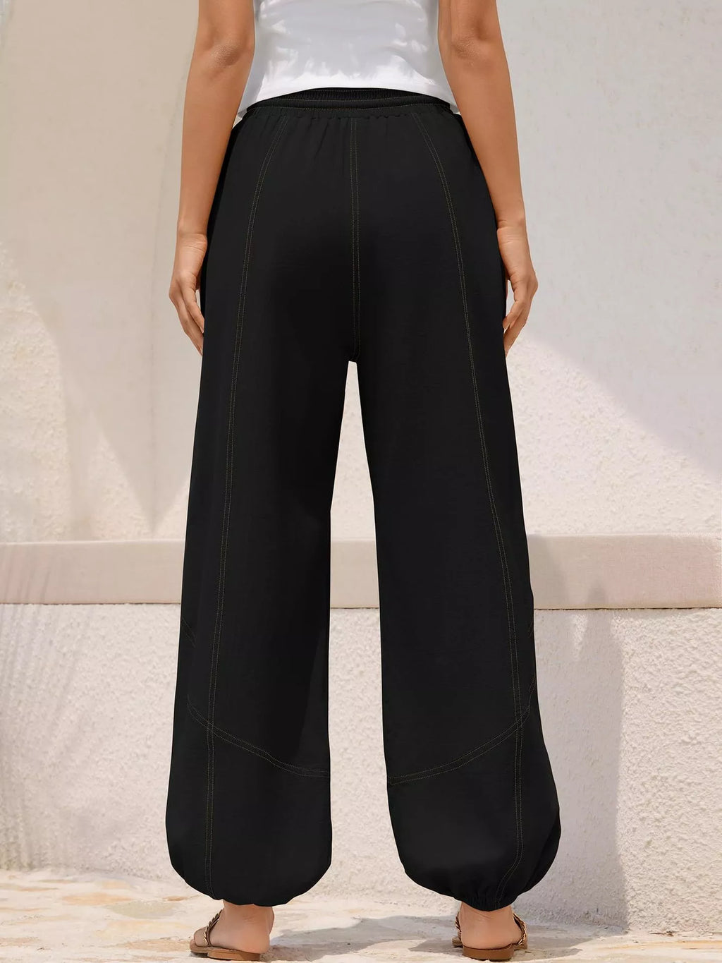 Casual Loose Fit Drawstring Waist Harem Joggers