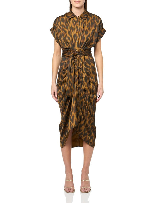 Steve Madden Satin Tori Shirtdress Toffee