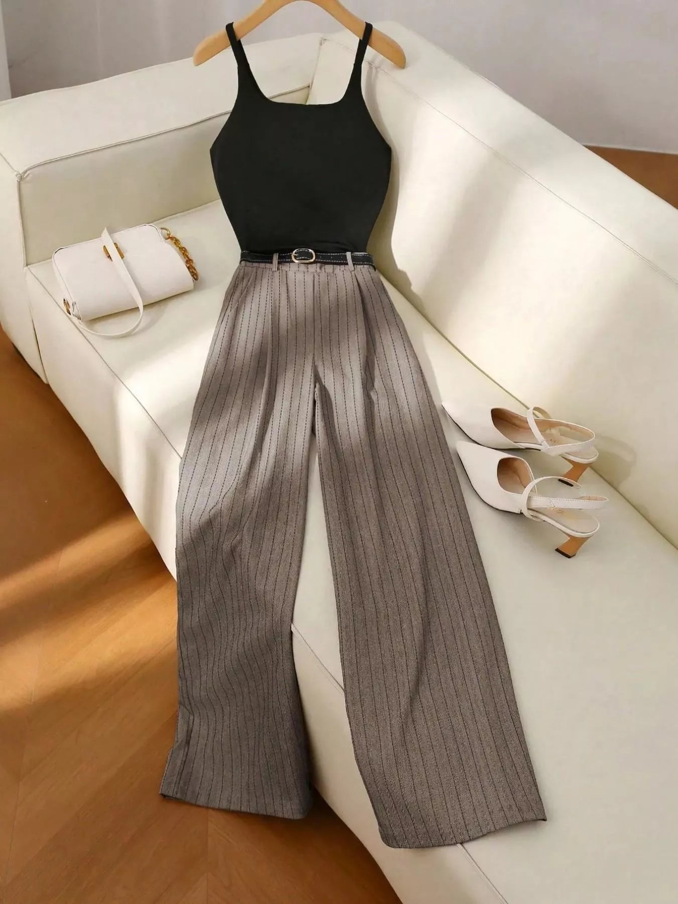 Sleeveless Top and Wide-Leg Pants Set