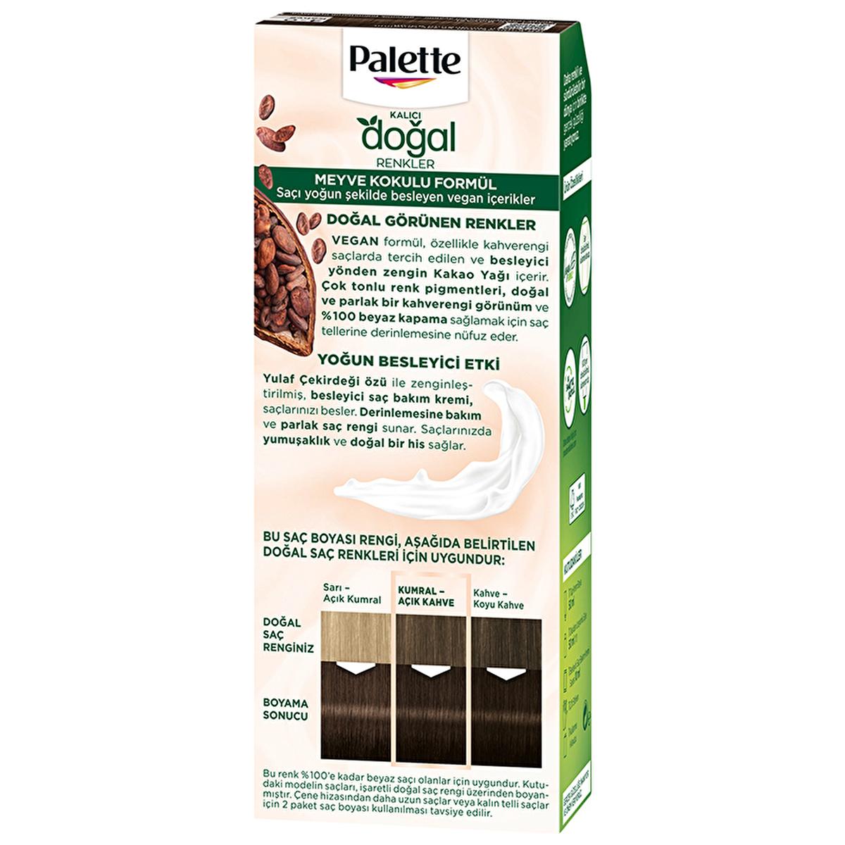 Palette Natural Permanent Hair Dye 4-0 Brown - Long-Lasting, Natural Ingredients