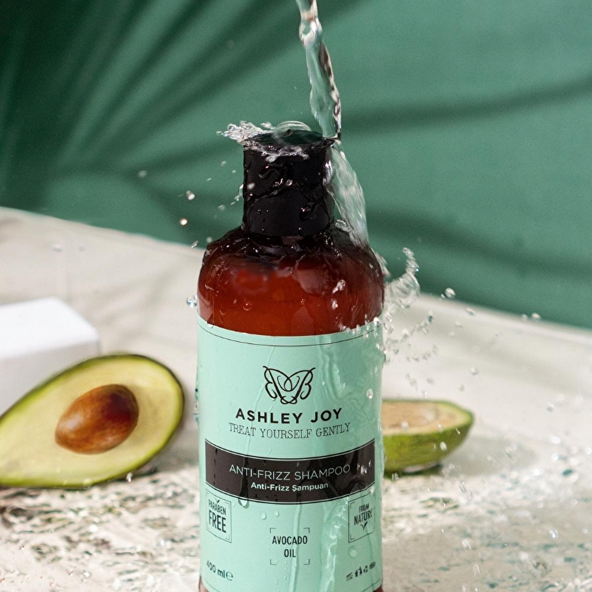 Ashley Joy Anti-Frizz Shampoo: Tame Frizzy Hair with Avocado Oil Moisture | Smoothing, Hydrating Formula (400ml / 13.53 fl oz)