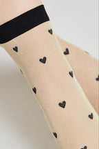 TheRanok.com Shimmering Socks Conte Fantasy - "Hearts" Designs — side view