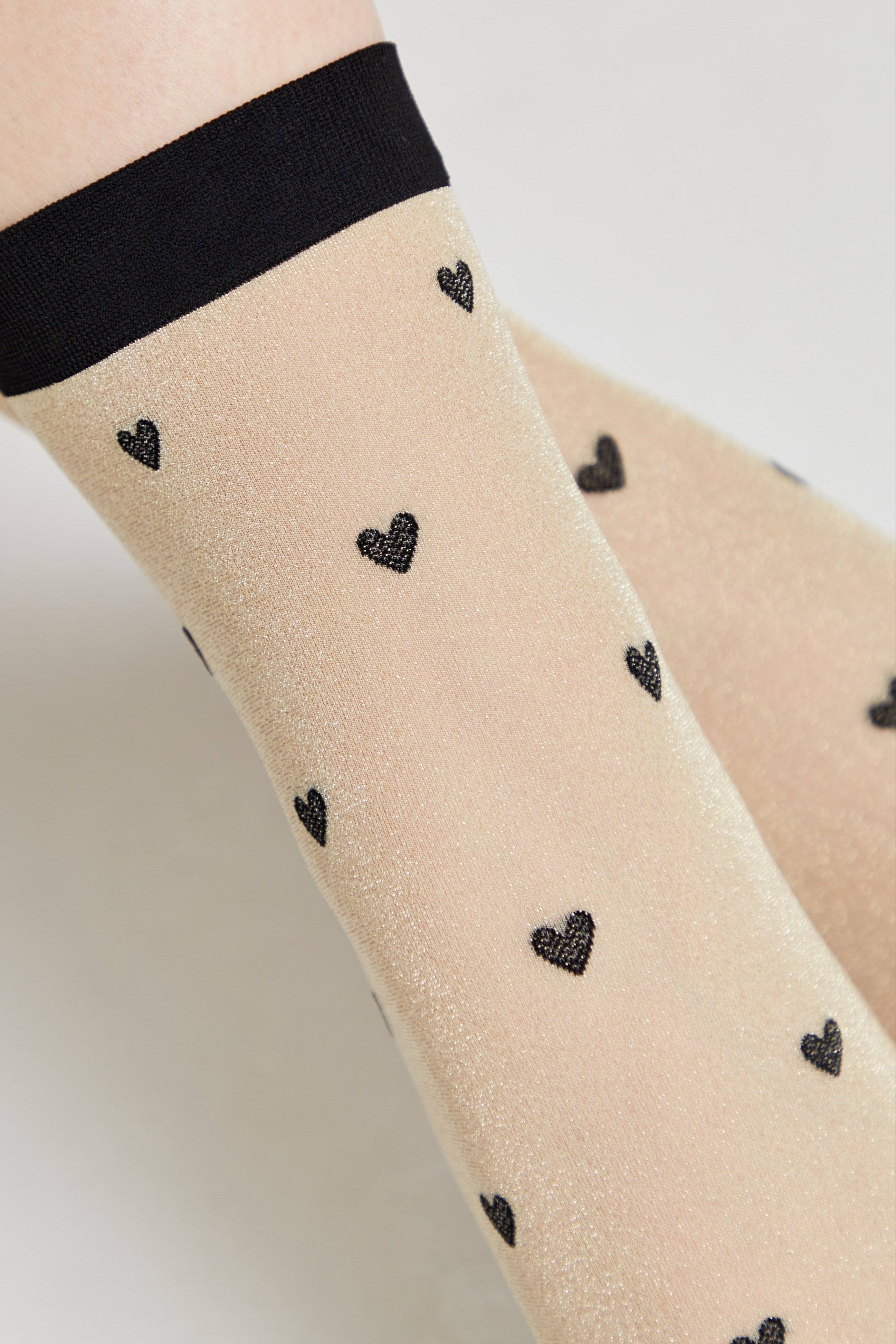 TheRanok.com Shimmering Socks Conte Fantasy - "Hearts" Designs — side view