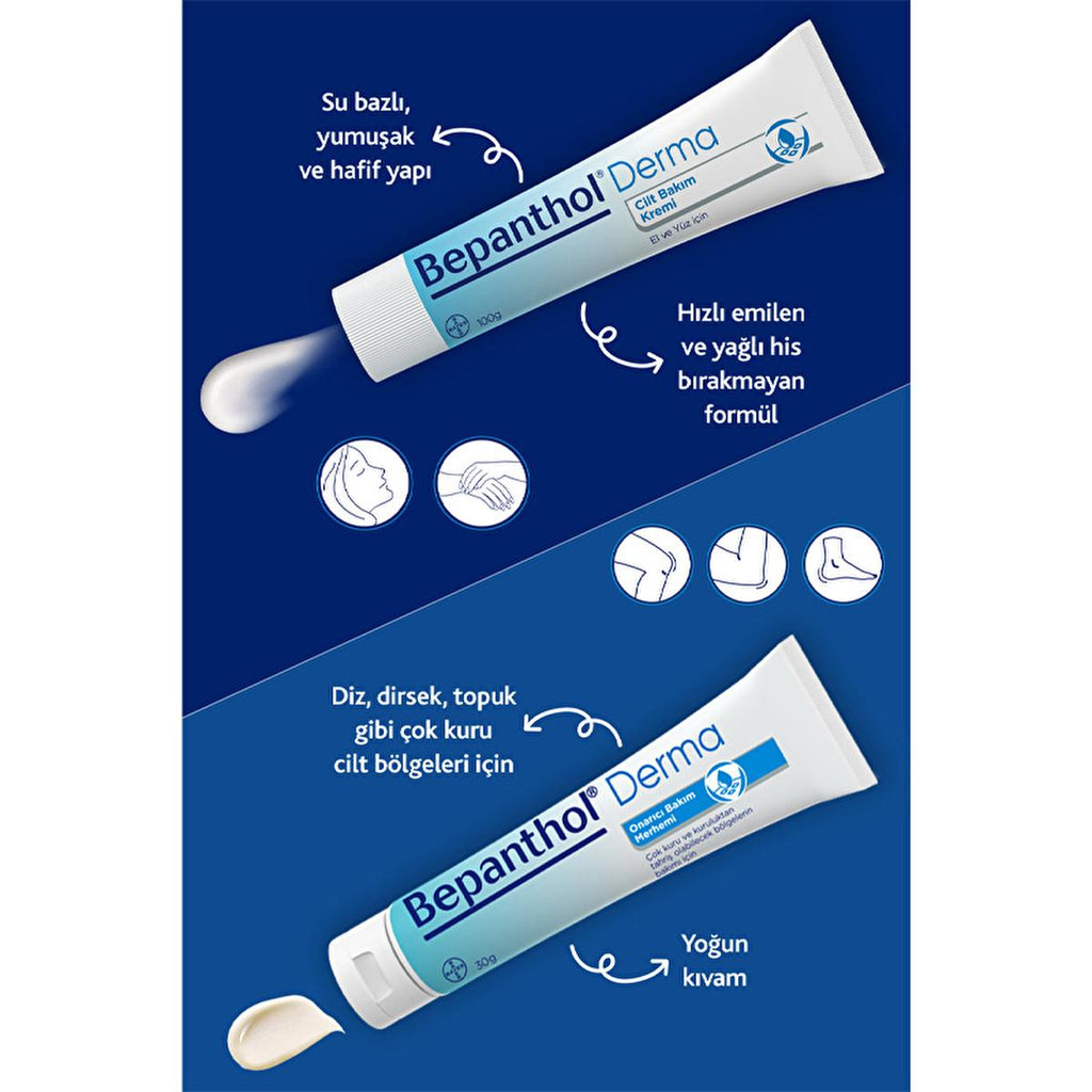 Bepanthol Skin Care Cream: Daily Face & Hand Moisturizer for Dry Skin | ProVitamin B5, Non-Greasy Formula for Skin Barrier Protection