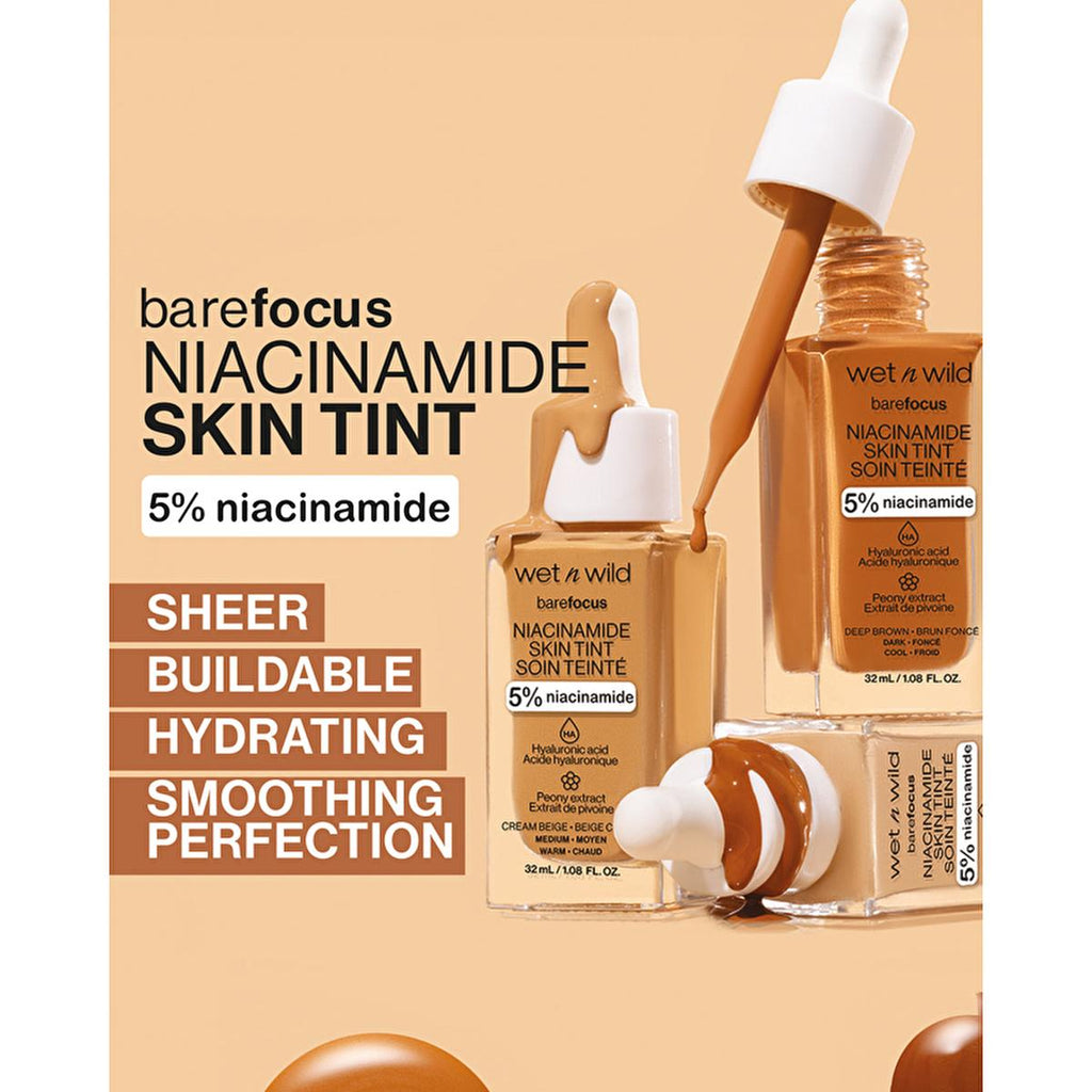 wet n wild Niacinamide Skin Tint Foundation: Achieve Natural, Radiant Skin with Hyaluronic Acid & Sheer Coverage