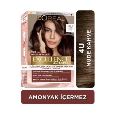 Loreal Paris Excellence Creme Nude Renkler Sa� Boyasõ - 4U Nude Kahve - Ammonia Free Hair Dye