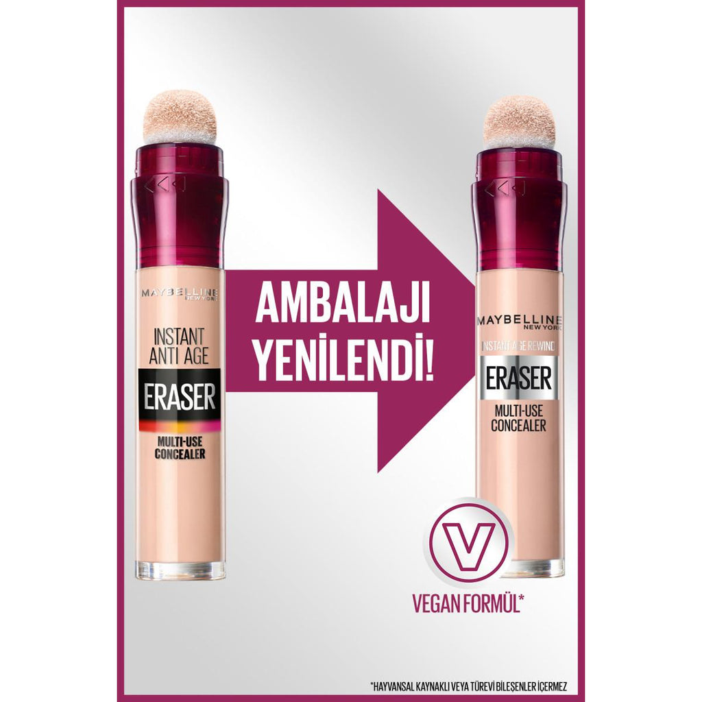 Maybelline Instant Anti Age Eraser Concealer - High Coverage Anti-Aging Makeup for Flawless Skin