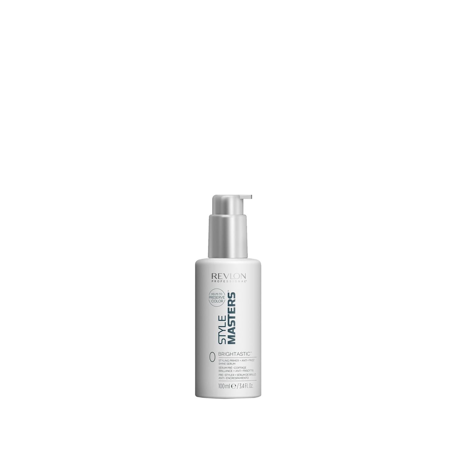Revlon Style Masters Brightastic Hair Styling Serum and Primer 3.38 fl oz - Nourishing Hair Care for Styling and Shine
