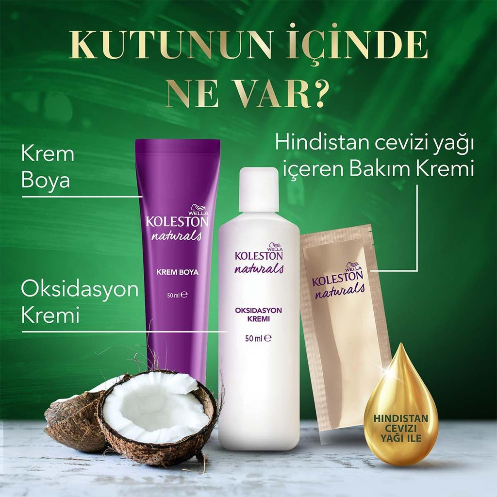 Wella Koleston Naturals Permanent Hair Dye with Coconut Oil - 6/73 Ayışığı Kahvesi