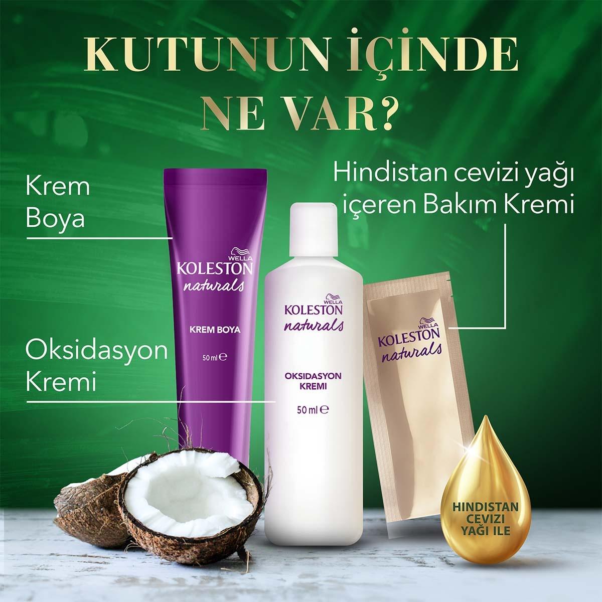 Wella Koleston Naturals Permanent Hair Dye with Coconut Oil - 6/73 Ayışığı Kahvesi