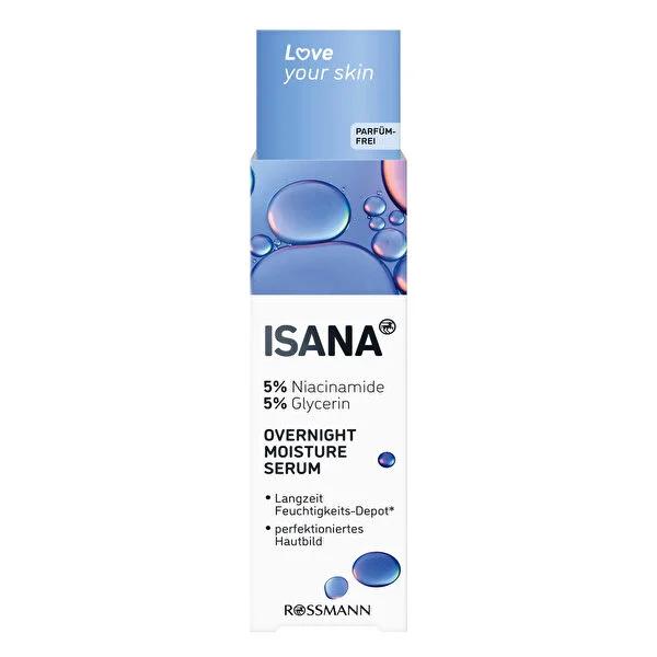 Isana Niacinamide Serum Overnight - Anti-aging Skincare, Hydrating Serum, Vegan, 30 ml