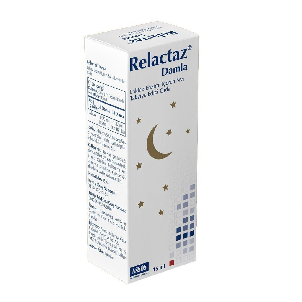 Relactaz: Lactase Enzyme Drops for Infants & Adults - Dairy Digestion Aid, Colic & Lactose Intolerance Relief - 15ml Easy-Dose Liquid Supplement
