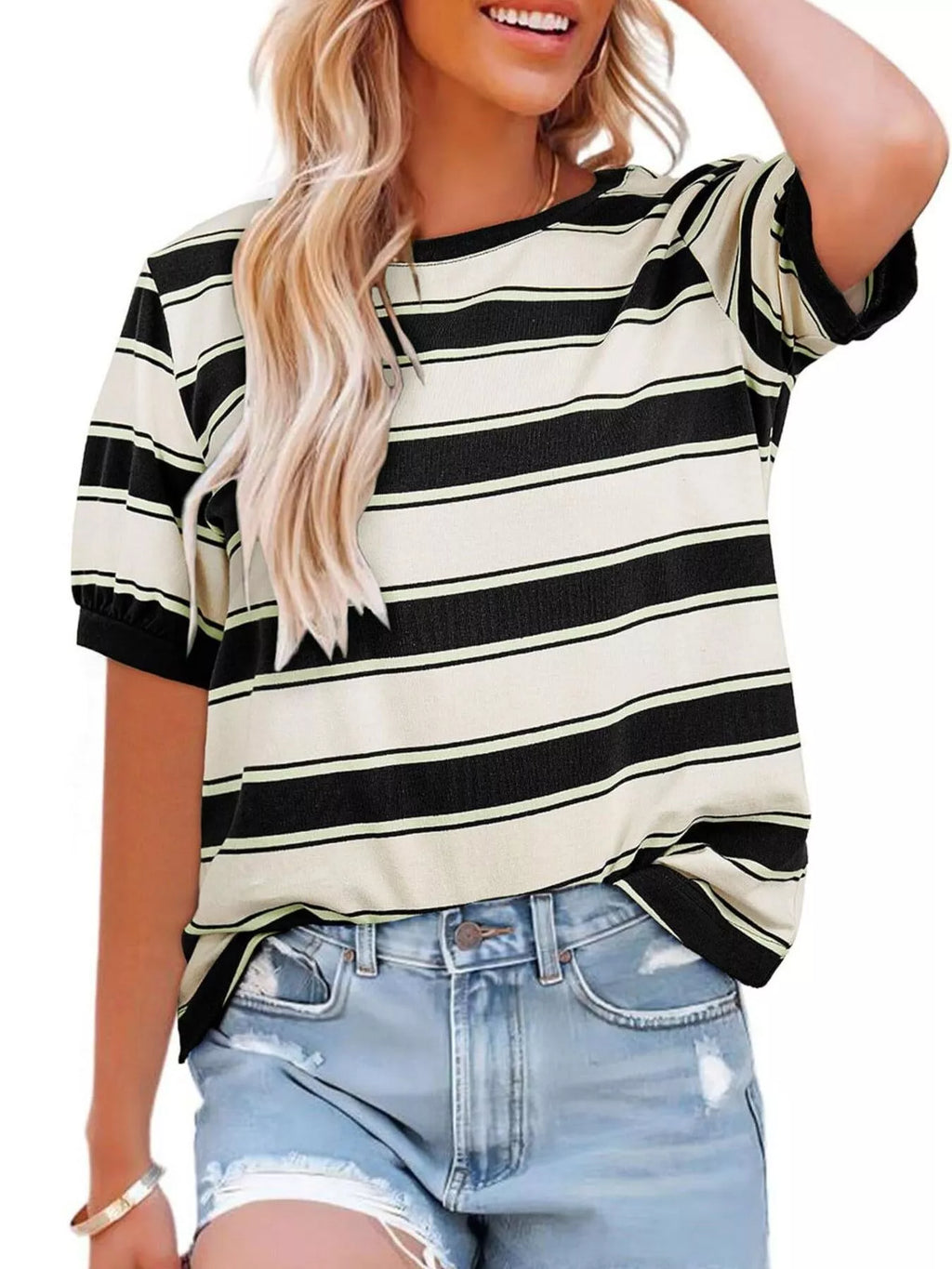 Striped Crew Neck T-Shirt