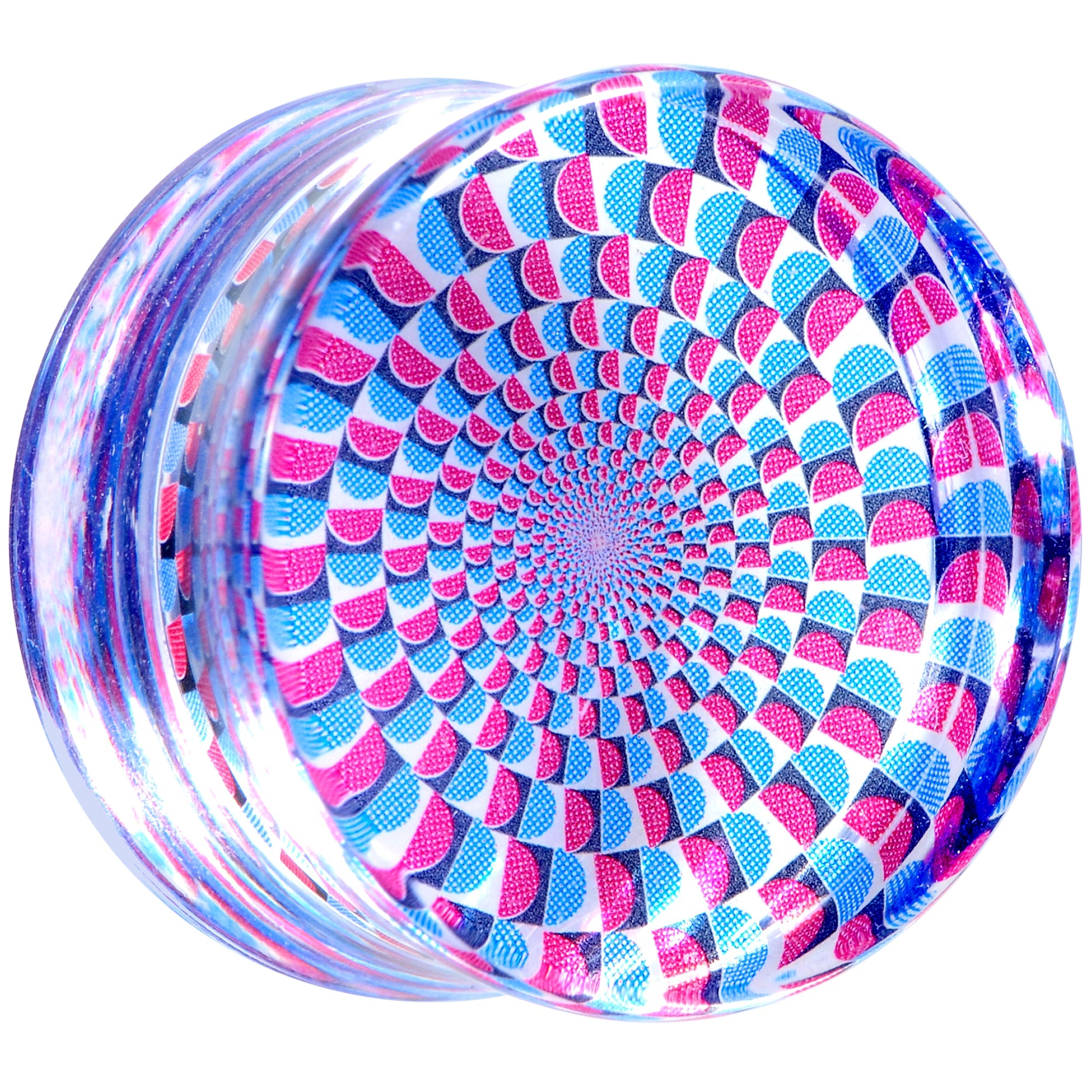 BodyCandy Clear Acrylic Optical Illusion Saddle Plug 14mm to 25mm — in-use photo