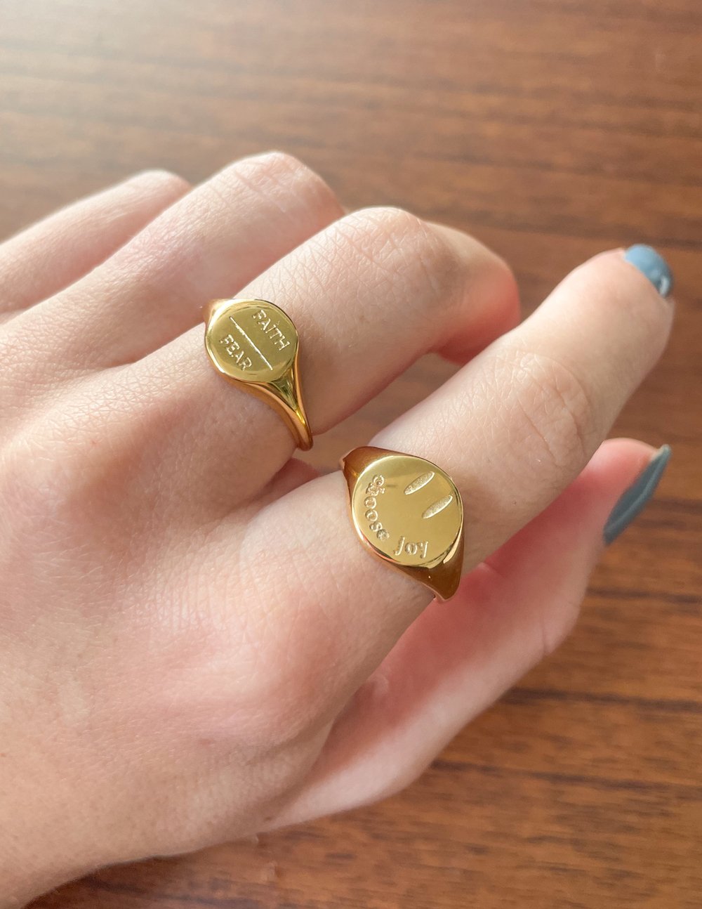 Elevated Faith Faith Over Fear Ring — detail close-up