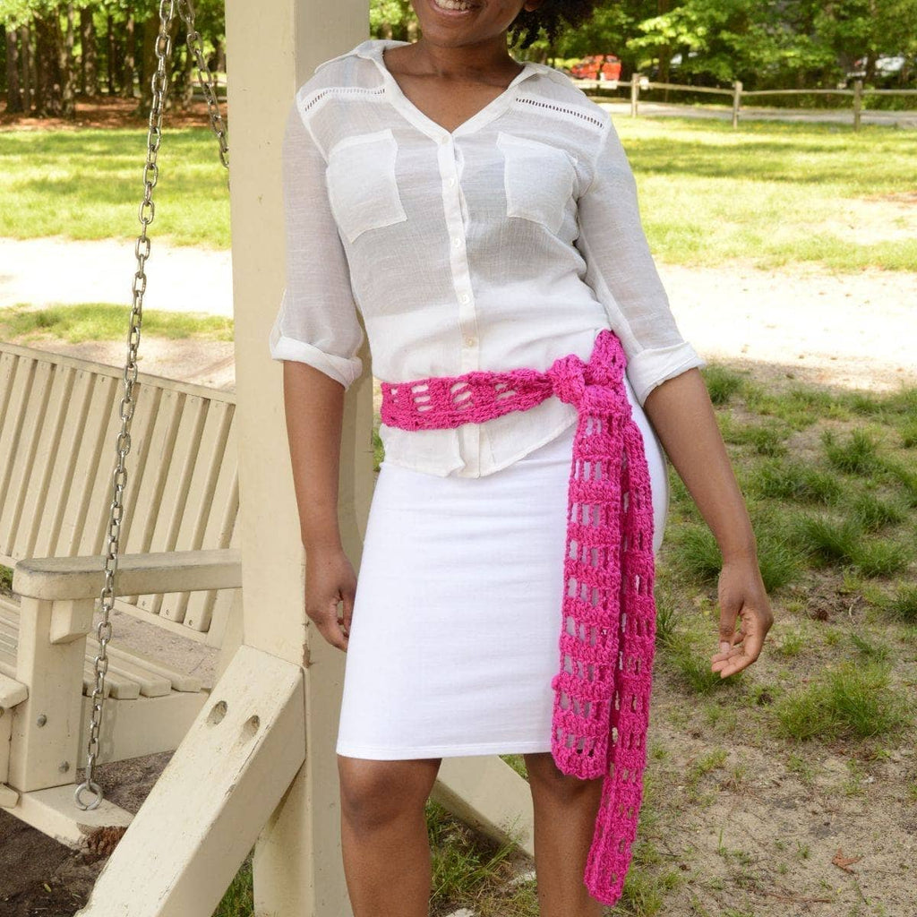 Darn Good Yarn Darn Good Yarn Fashion Skinny Scarf Crochet Kit — kits category context