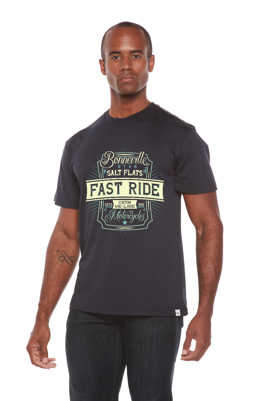 Spun Bamboo Fast Ride Men's Bamboo Viscose/Organic Cotton Short Sleeve Graphic T-Shirt — lifestyle context