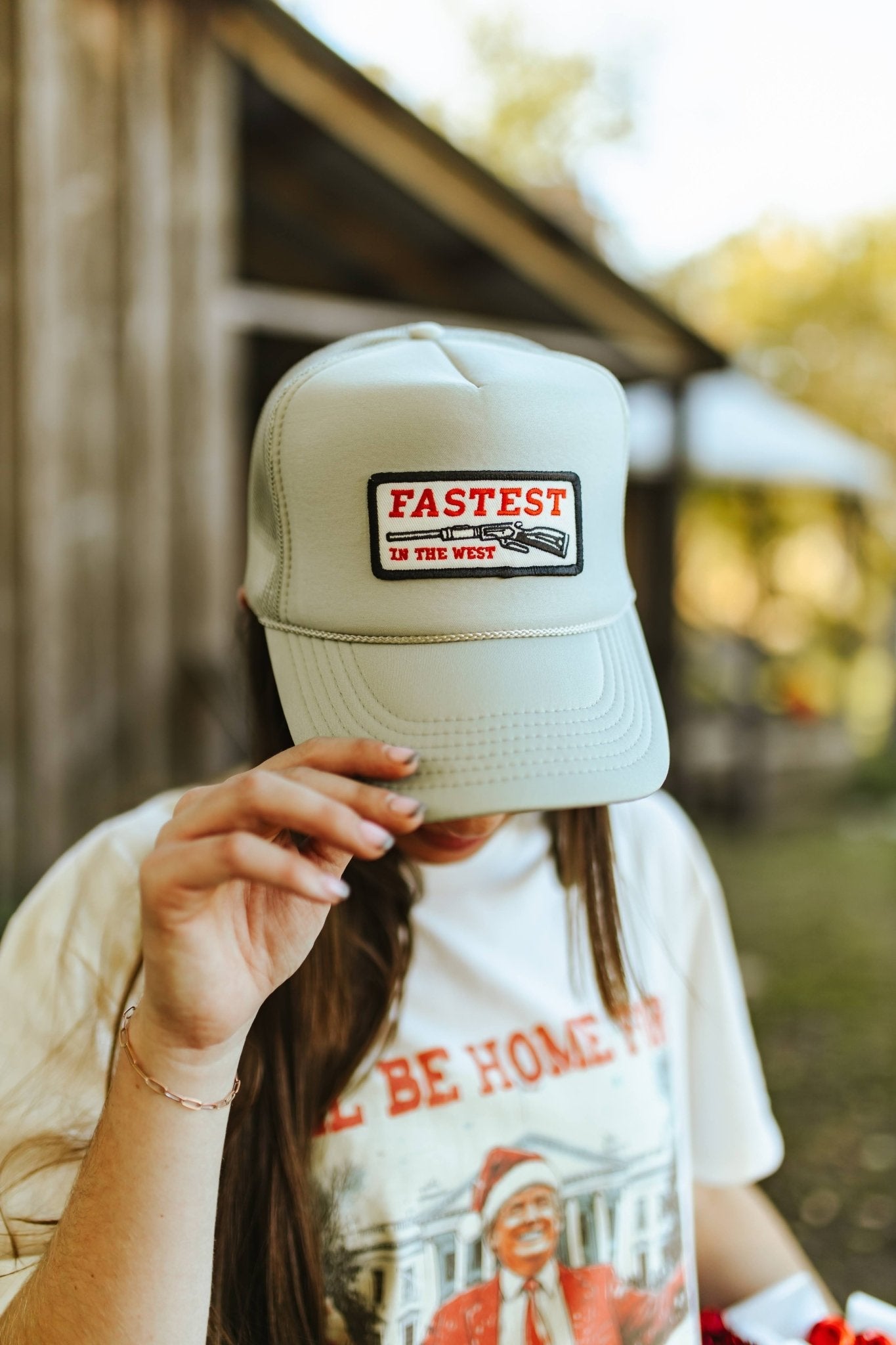 Wild Junkie Fastest in the West Patch Trucker Hat — lifestyle context
