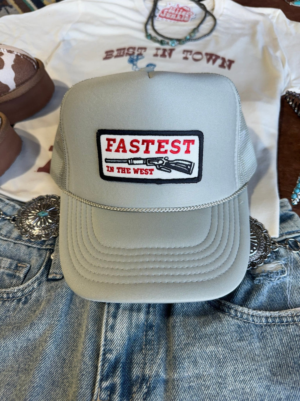 Wild Junkie Fastest in the West Patch Trucker Hat — side view