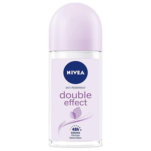 Nivea Double Effect Women's Deodorant Roll-On - 48-Hour Anti-Perspirant Protection, Alcohol-Free, Natural Avocado Extracts