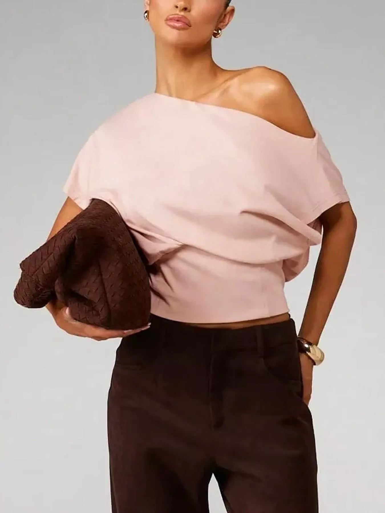 One Shoulder Crop T-Shirt