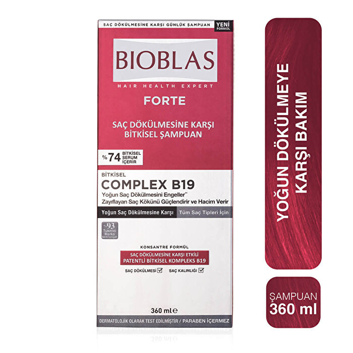Bioblas Forte Shampoo 360ml - Intensive Hair Loss Treatment | Herbal Complex