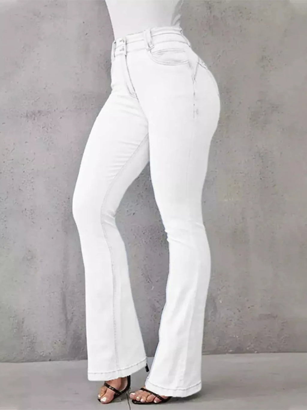 Full Size Wash High-Waisted Flare Jeans Plus Size