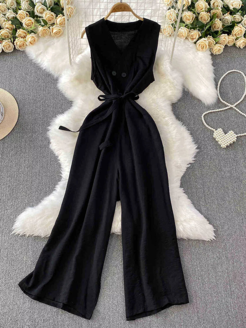Sleeveless Wide Leg Jumpsuit
