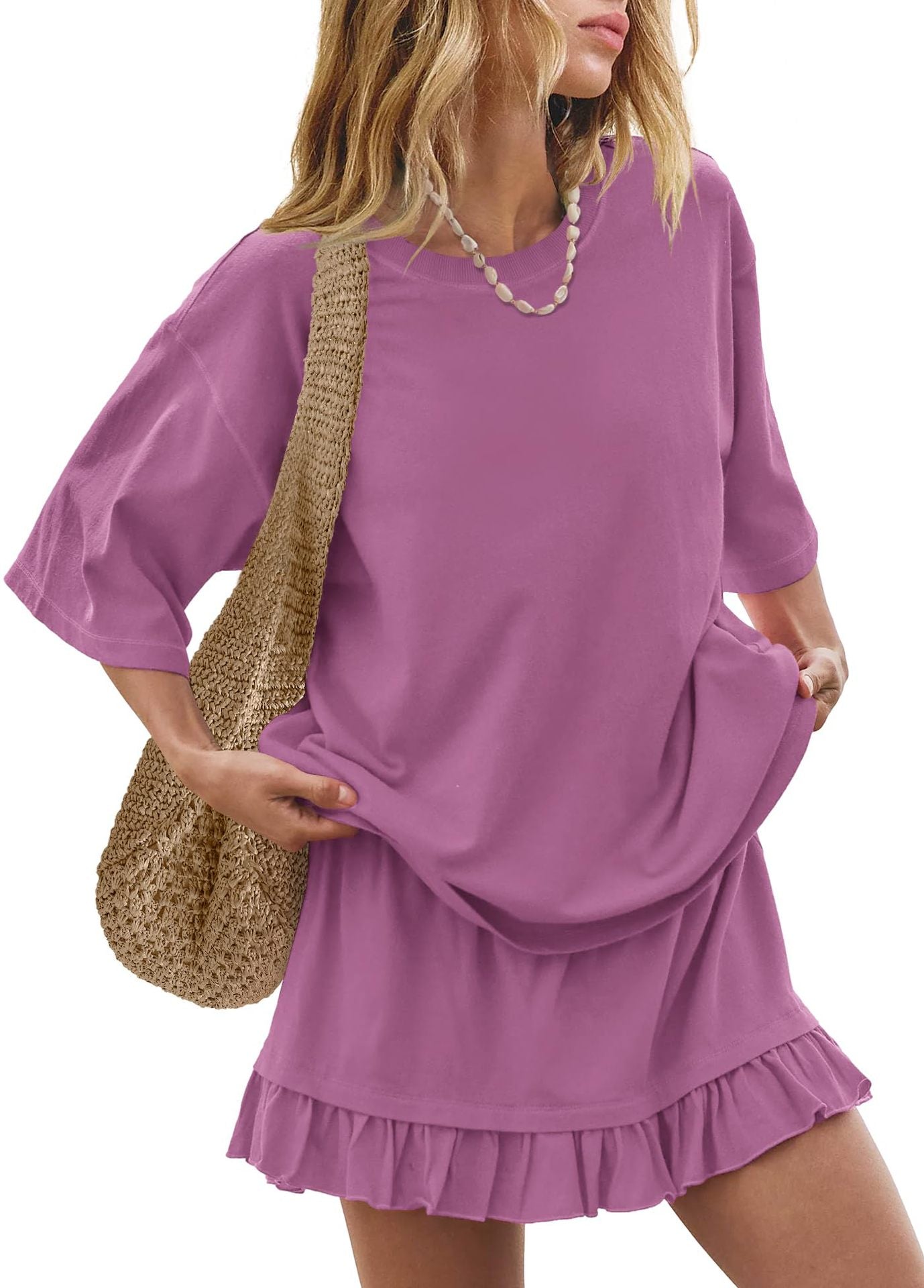 Round Neck Half Sleeve Tee and Skirt Set