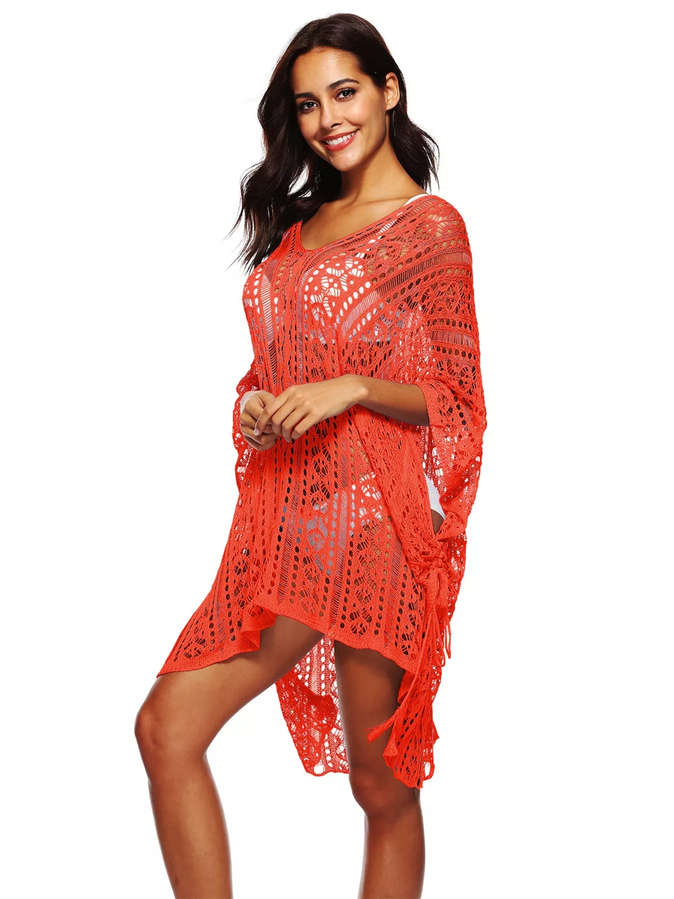 Crochet Knit V-Neck Cover-Up