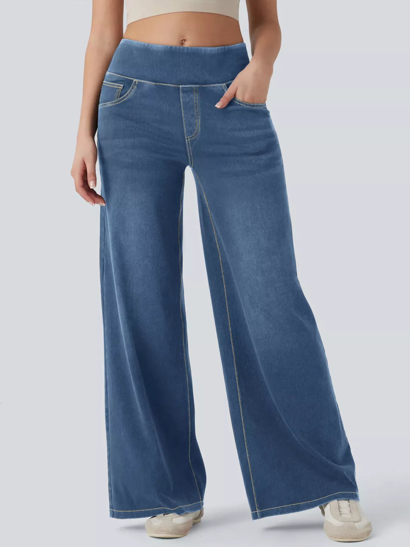High-Waisted Wide Leg Jeans