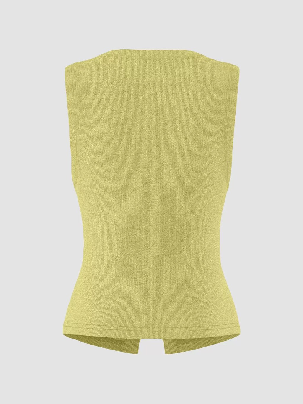 Ribbed Button-Front Sleeveless Tank