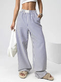 Striped High-Waisted Wide Leg Pants