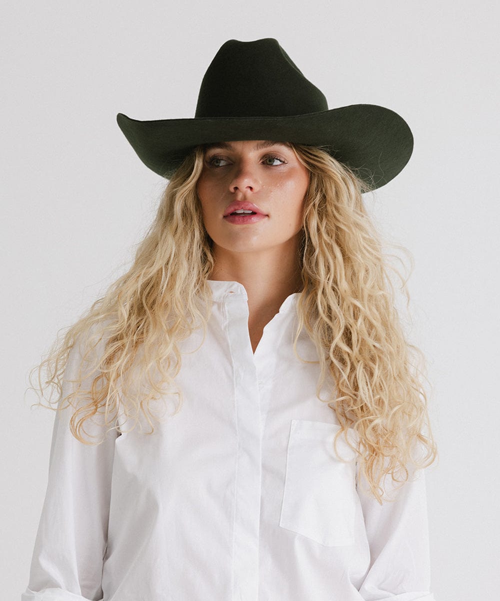 GIGI PIP Teddy Cattleman Cowboy Hat — flat-lay composition