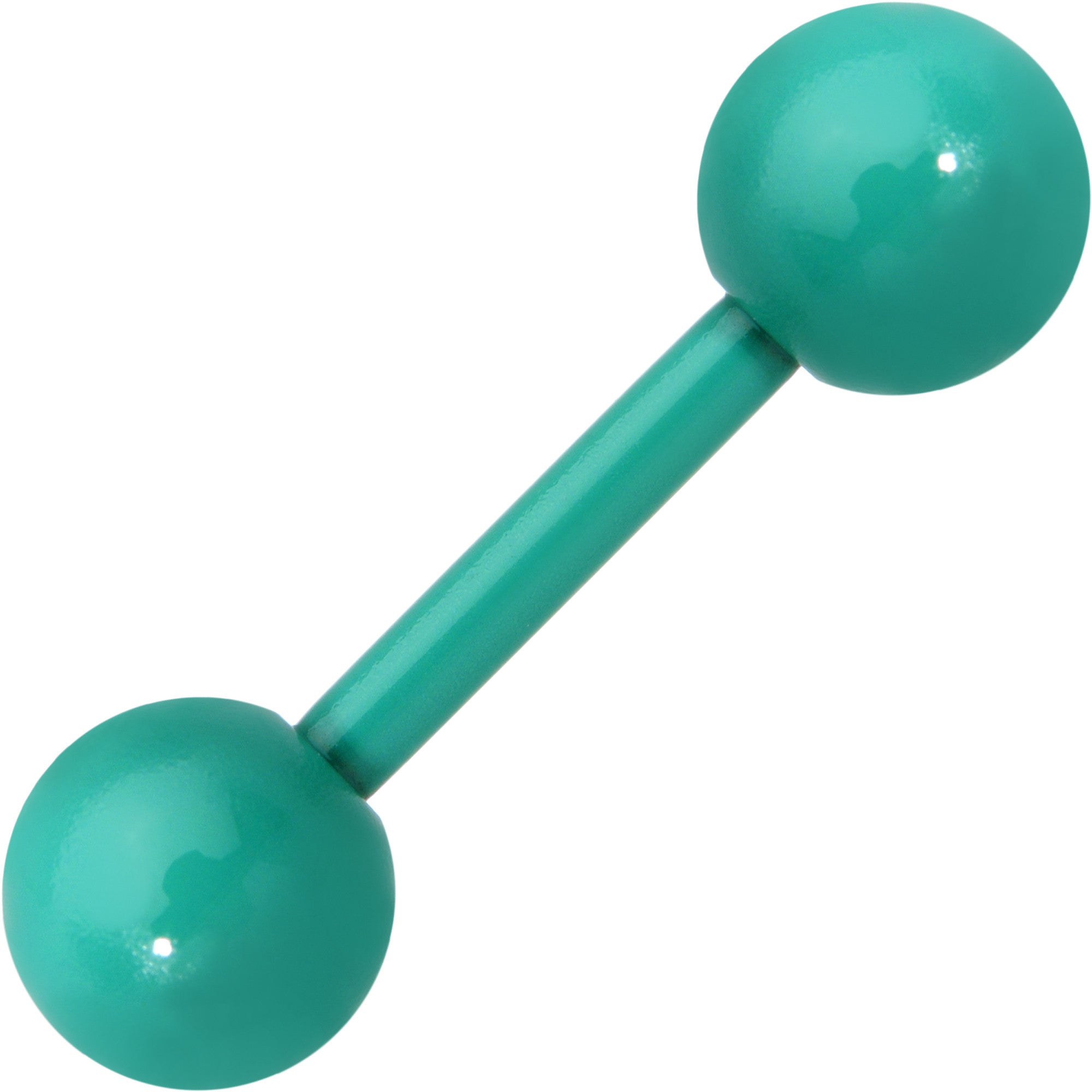 BodyCandy 14G 9mm Green Acrylic Over Steel 6mm Ball Straight Barbell — main product shot