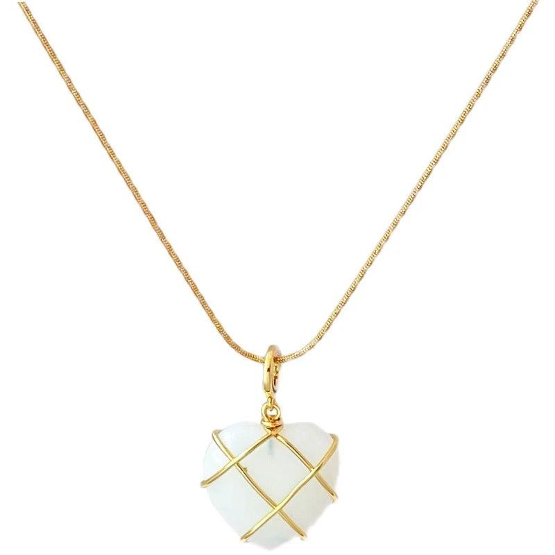 Fashion Moonstone Necklace - Cartoon Princess Love Girl Jewelry