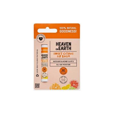 Heaven on Earth Sweet Citrus Lip Balm: 100% Natural & Organic for Dry Lips, Adds a Subtle Tint - Moisturizing Coconut & Jojoba Oil