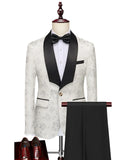 Men's Plus Size One Button Long Sleeve Blazer and Pants Set