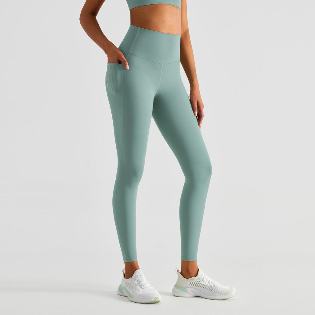 BLACKOUT BARBELL Koa Legging (Seafoam Green) — detail and construction