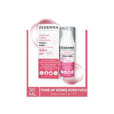 Zederma Tone Up SPF 50 Tinted Sunscreen Cream: Natural Tone, UVA/UVB Protection, Perfect for Sensitive Skin - 50ml