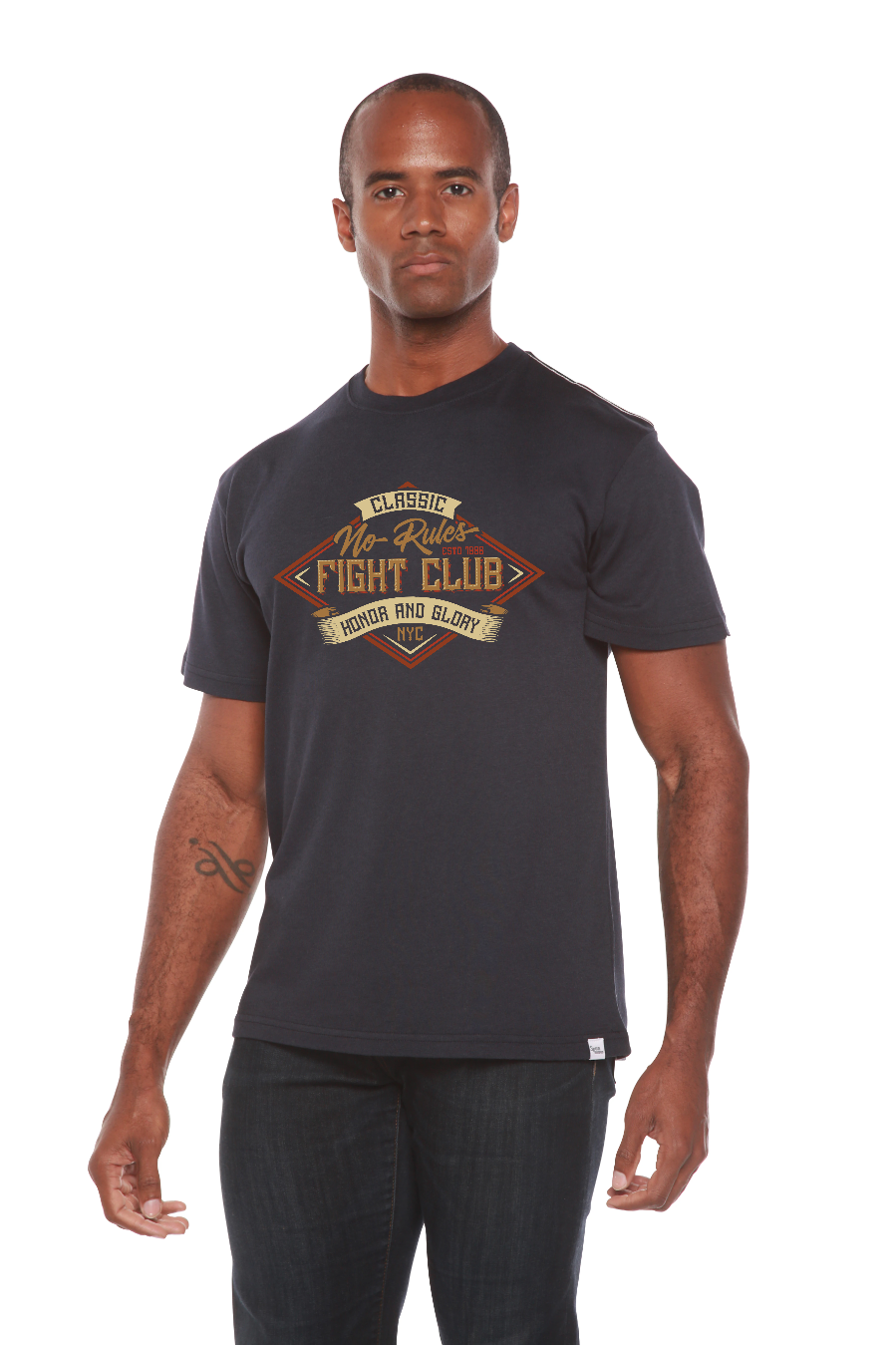 Spun Bamboo Fight Club Men's Bamboo Viscose/Organic Cotton Short Sleeve Graphic T-Shirt — comparison shot