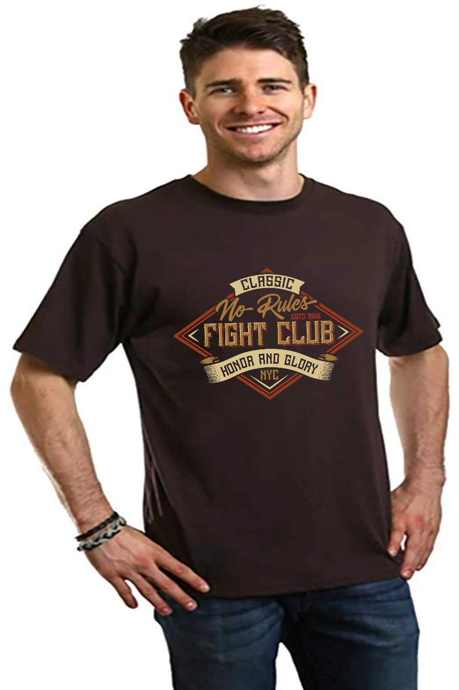 Spun Bamboo Fight Club Men's Bamboo Viscose/Organic Cotton Short Sleeve Graphic T-Shirt — side view