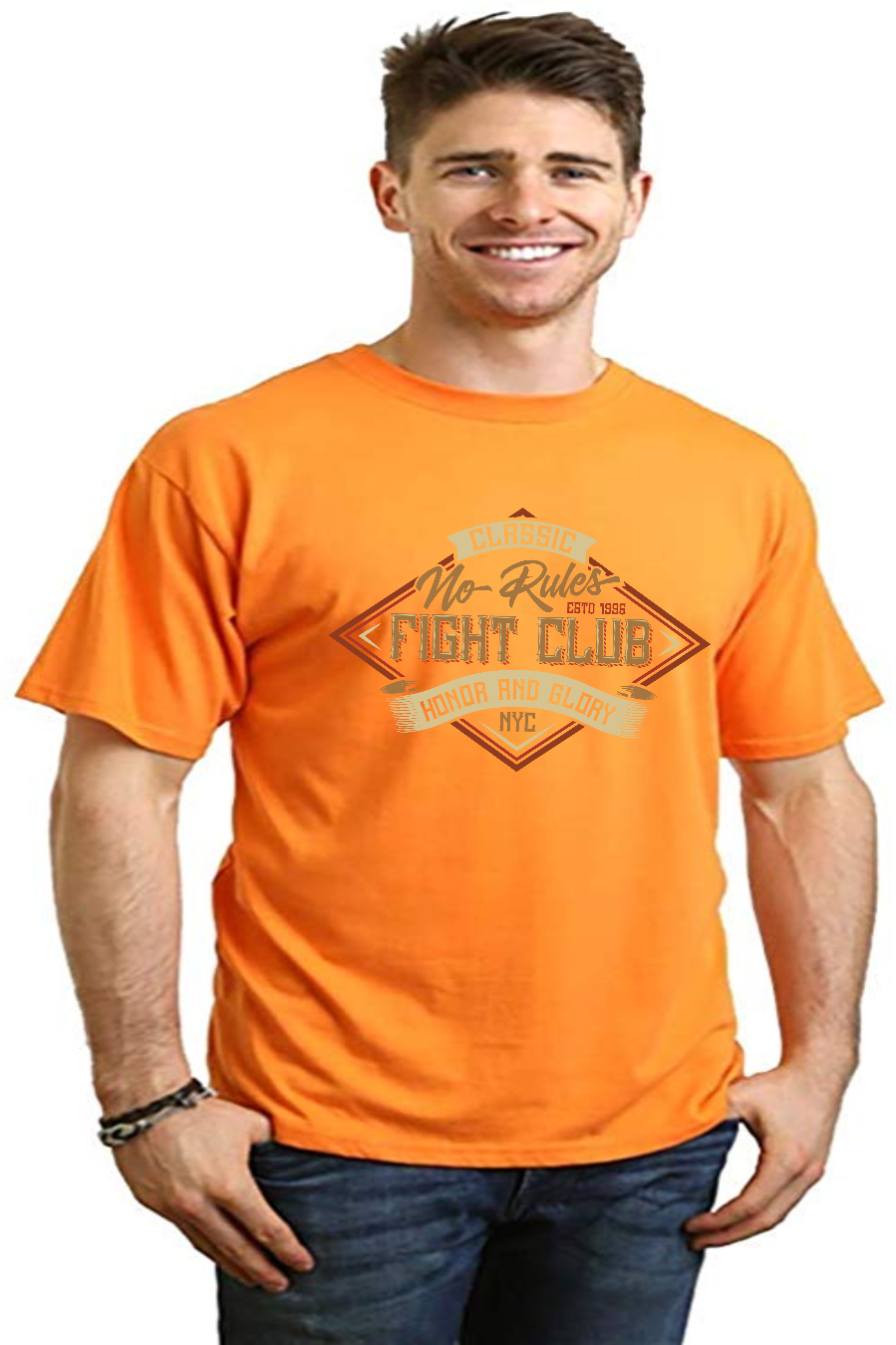 Spun Bamboo Fight Club Men's Bamboo Viscose/Organic Cotton Short Sleeve Graphic T-Shirt — fabric or material detail