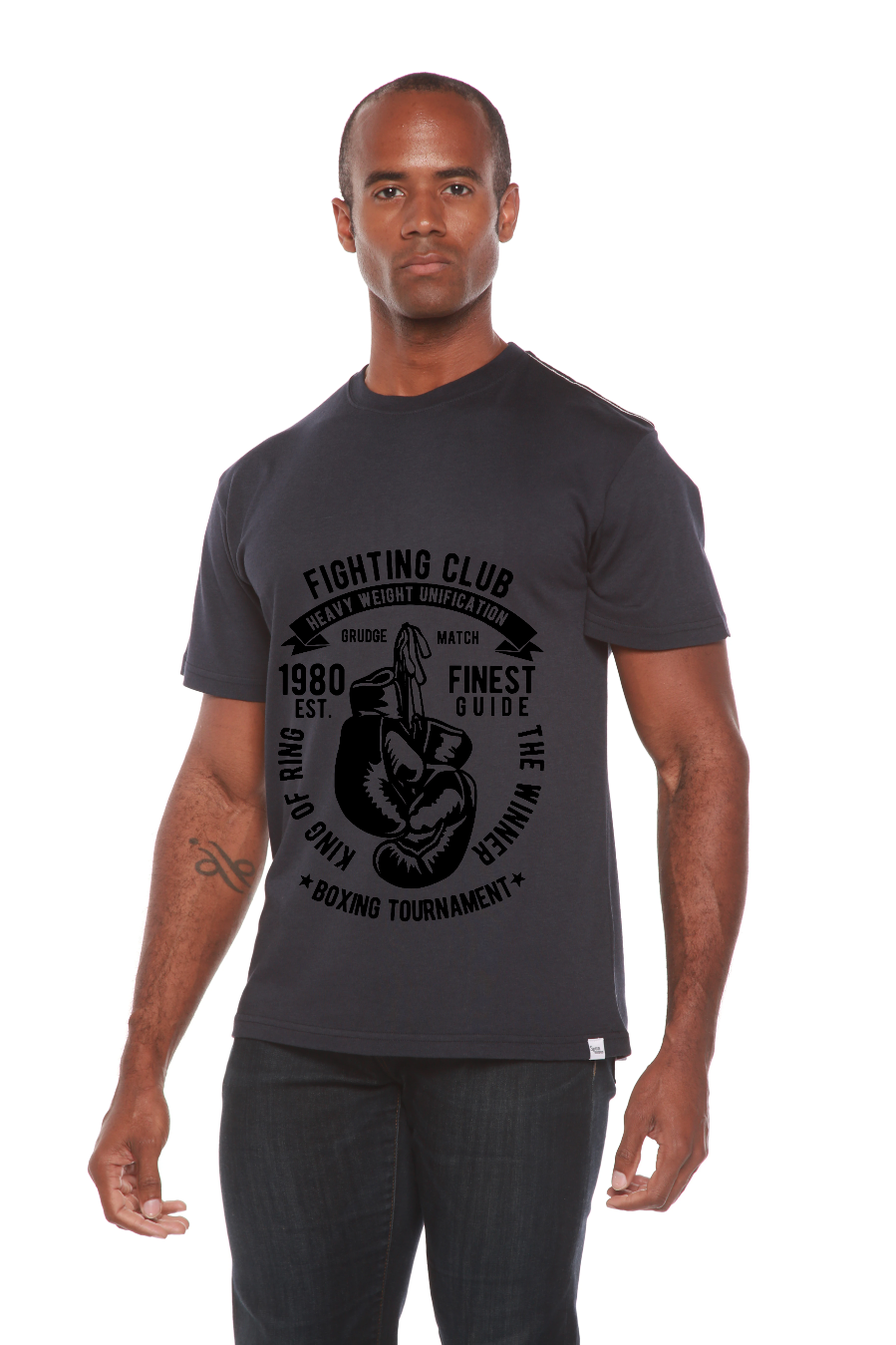 Spun Bamboo Fighting Club Men's Bamboo Viscose/Organic Cotton Short Sleeve Graphic T-Shirt — lifestyle context