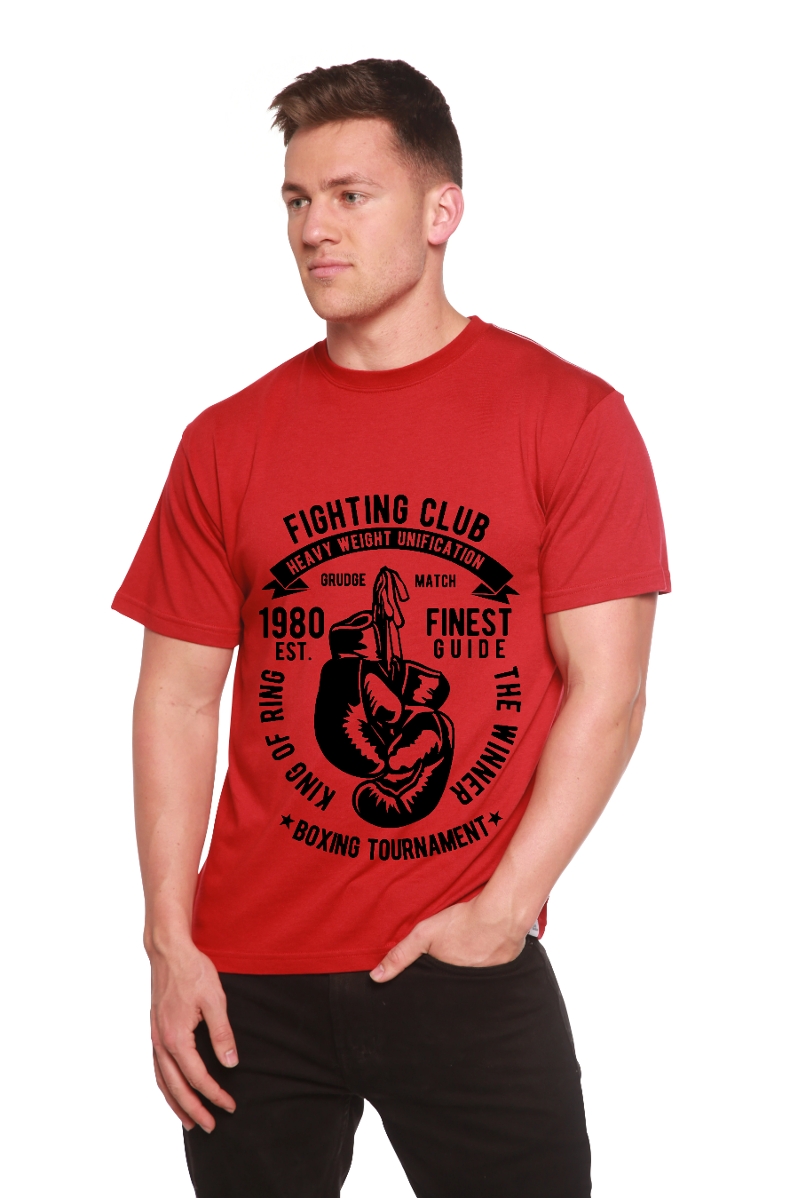 Spun Bamboo Fighting Club Men's Bamboo Viscose/Organic Cotton Short Sleeve Graphic T-Shirt — main product shot