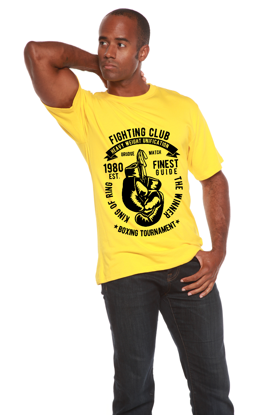Spun Bamboo Fighting Club Men's Bamboo Viscose/Organic Cotton Short Sleeve Graphic T-Shirt — color detail